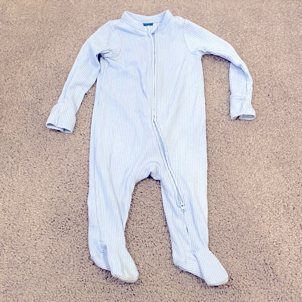 Old Navy Light Blue Striped Kids Footie 6-9m